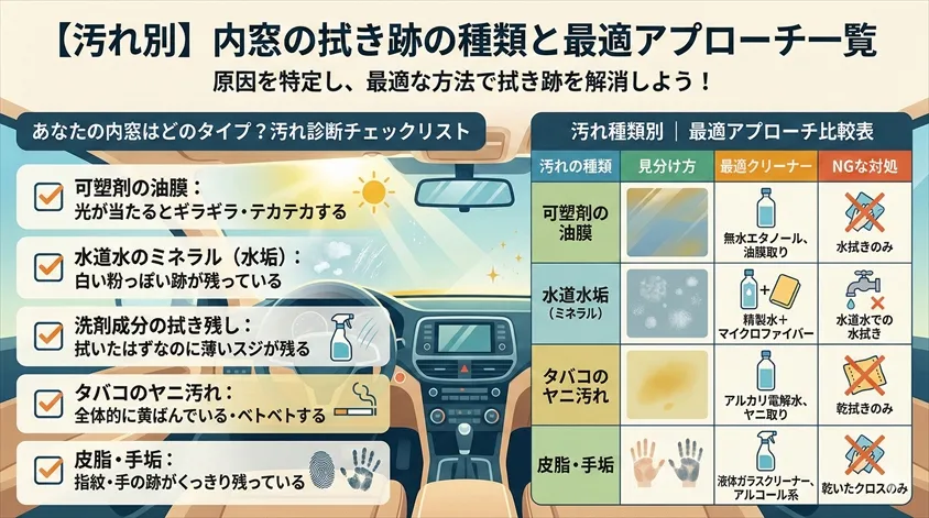 【汚れ別】内窓の拭き跡の種類と最適アプローチ一覧