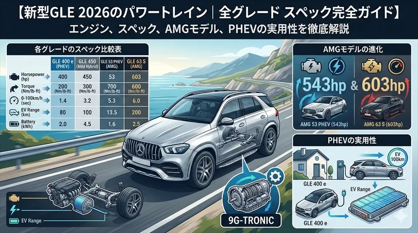 新型GLE 2026のパワートレイン｜全グレード スペック完全ガイド