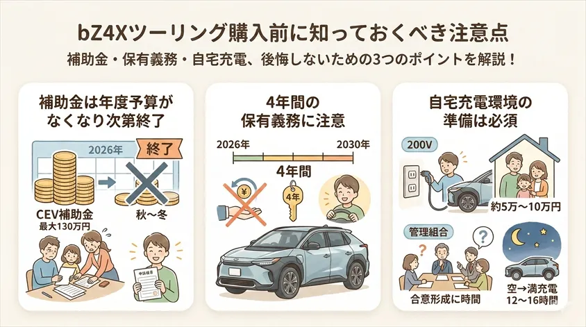 bZ4Xツーリング購入前に知っておくべき注意点