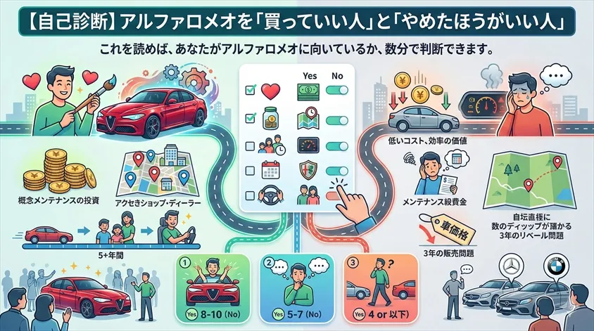 【自己診断】アルファロメオを「買っていい人」と「やめたほうがいい人」