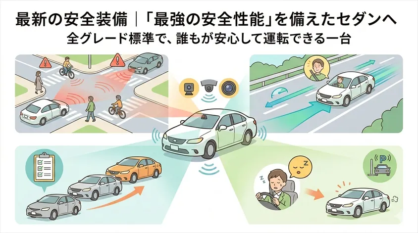 安全装備|TSS 4.0で「最強の安全セダン」へ
