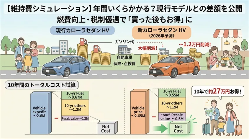 維持費シミュレーション|年間いくらかかる?現行モデルとの差額を公開