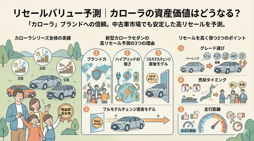 リセールバリュー予測|カローラの資産価値はどうなる?