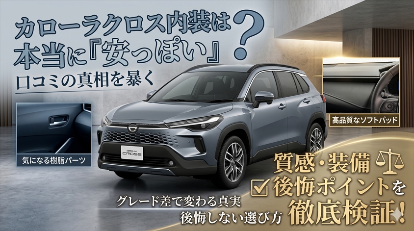 カローラクロスの内装は安っぽい？質感・装備・後悔ポイントを解説