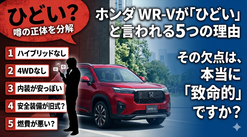 ホンダ WR-Vが「ひどい」と言われる5つの理由