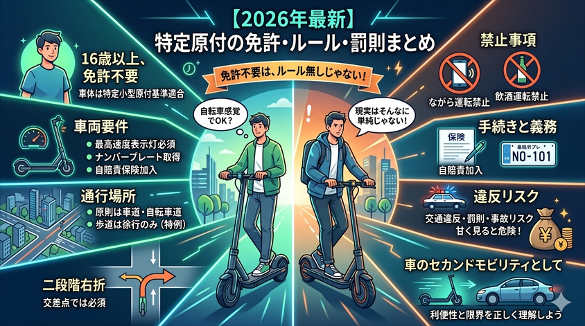 【2026年最新】特定原付の免許・ルール・罰則まとめ