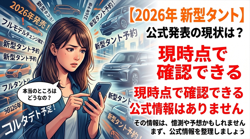 2026年の新型タント、現在の公式発表状況は？