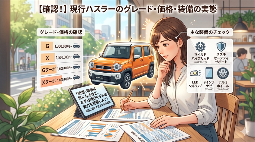 現行ハスラーのグレード・価格・装備を確認する