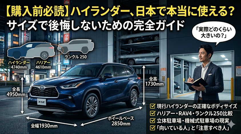 【購入前必読】ハイランダーのサイズで後悔しないための完全ガイド