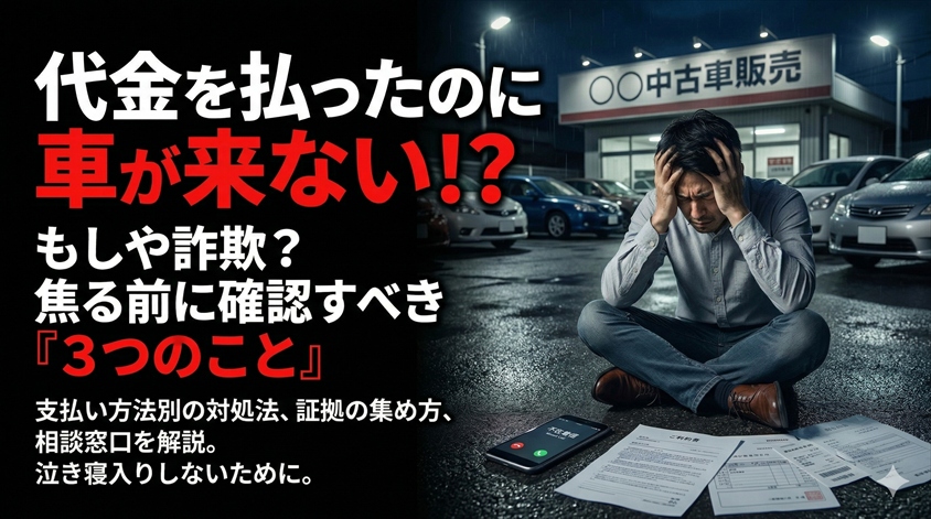 車の代金を払ったのに納車されない?まず確認すべき3つのこと