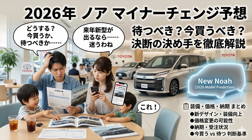 ノアのマイナーチェンジ2026年予想|装備・価格・時期まとめ