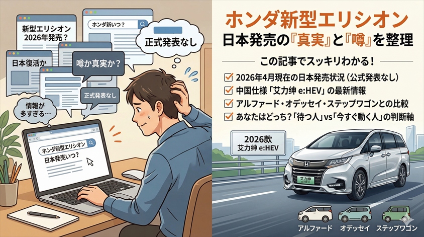 ホンダ新型エリシオン日本発売はいつ?最新情報を整理