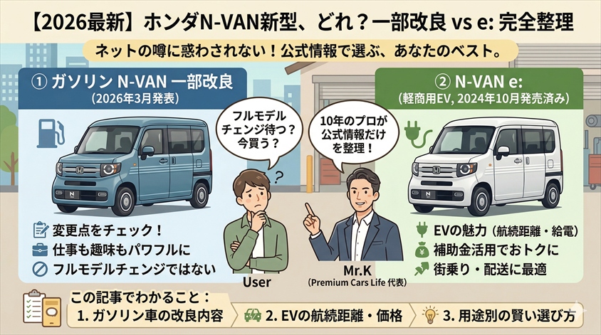 【2026年最新】ホンダN-VAN新型はどれ?一部改良とe:を完全整理
