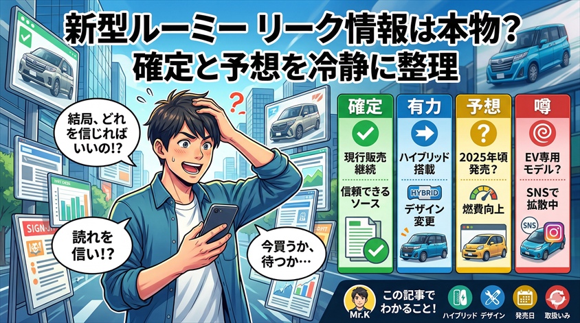 ルーミー新型リーク情報は本物？確定と予想を冷静に整理