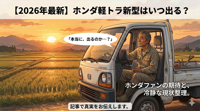 【2026年最新】ホンダ軽トラ新型はいつ出る？公式発表の有無と今の選択肢