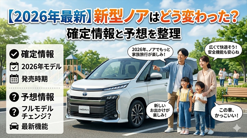 【2026年最新】新型ノアはどう変わった？確定情報と予想を整理