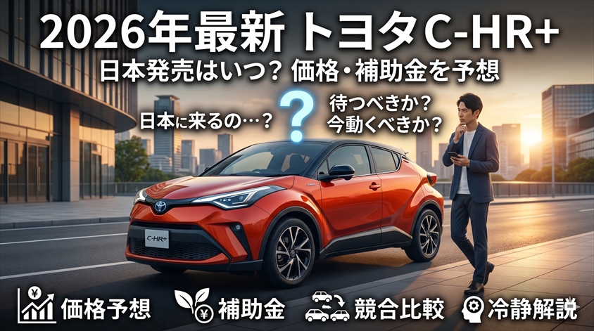 【2026年最新】トヨタC-HR+ 日本発売はいつ？価格・補助金を予想