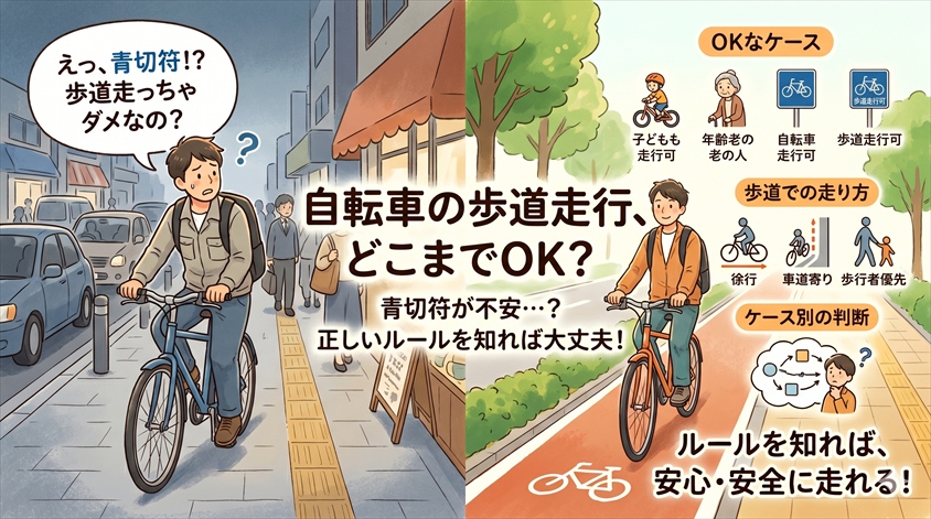 自転車の歩道走行はどこまでOK？条件と正しい走り方を整理する