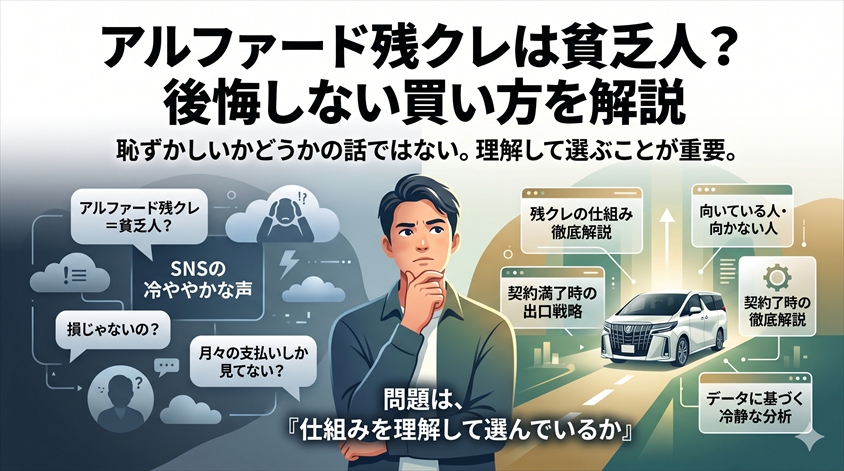アルファード残クレは貧乏人？後悔しない買い方を解説