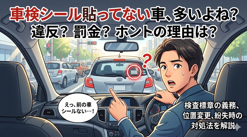 車検シール貼ってない車が多い理由！違反？罰金？正式名称から解説