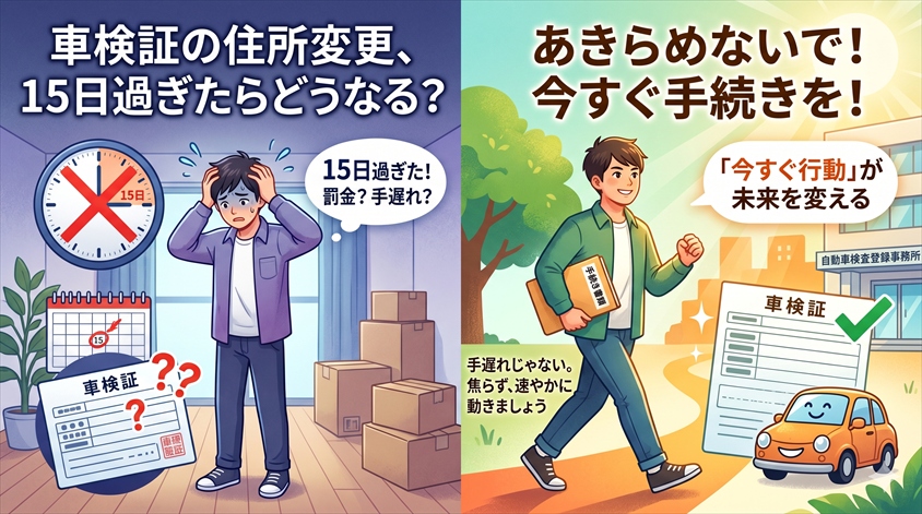 車検証の住所変更、15日過ぎたらどうなる？