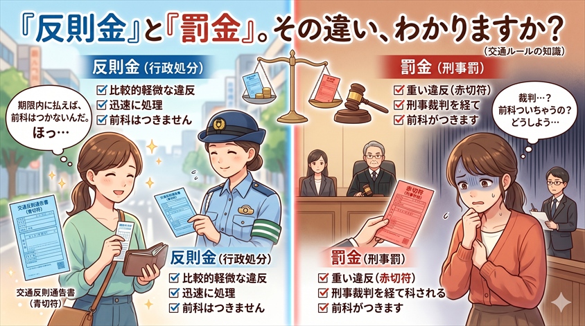 「反則金」と「罰金」は何が違う？前科・免許への影響は？