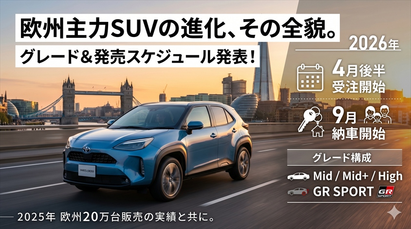 欧州グレード構成と発売スケジュール——2026年4月後半受注開始・9月初納車