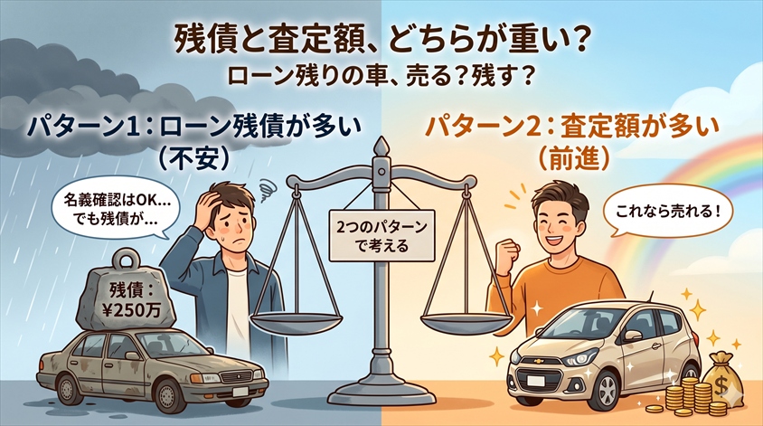 3.残債と査定額を比べてみよう——2つのパターンで考える
