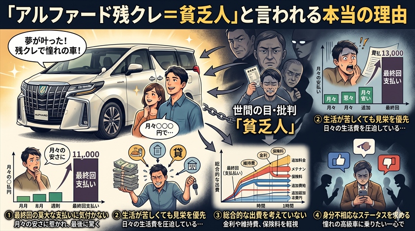 アルファード残クレが「貧乏人」と言われやすい本当の理由