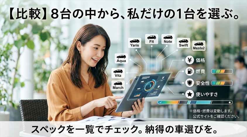 候補車種を主要スペックで比較する