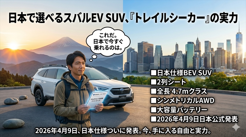 新型トレイルシーカーのスペックと、日本で選べるスバルEV SUVの実力