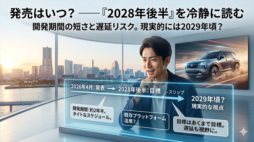 発売はいつ？——「2028年後半」という目標の意味を冷静に読む