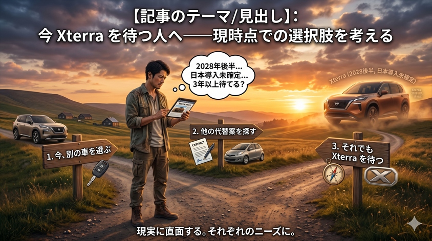 今 Xterra を待つ人へ——現時点での選択肢を考える