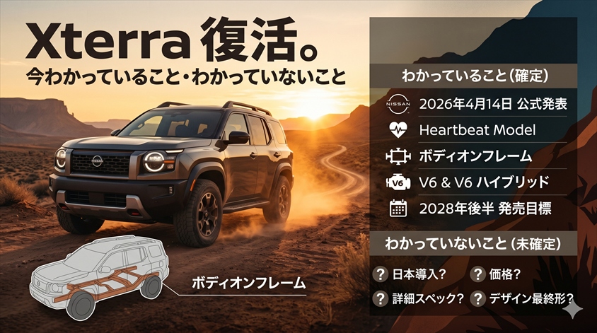 まとめ——Xterra 復活、今わかっていること・わかっていないこと