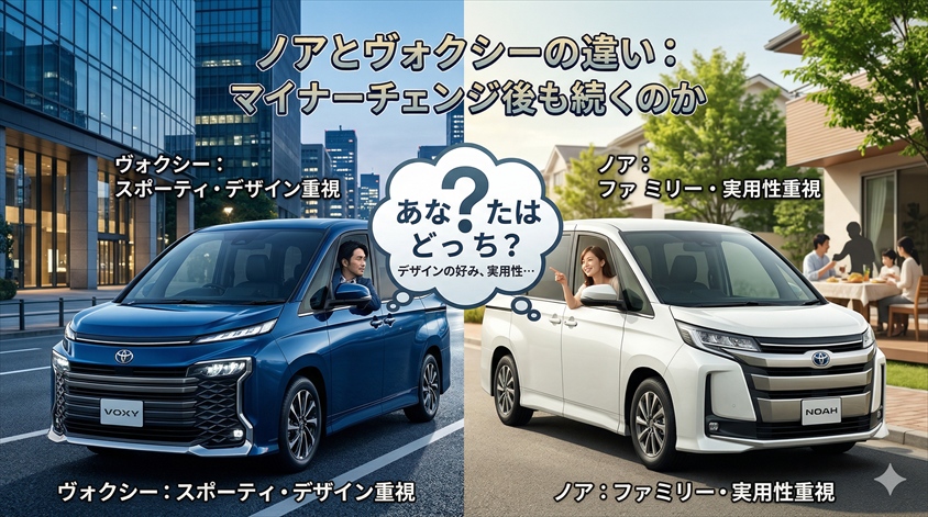 ノアとヴォクシーの違い：マイナーチェンジ後も続くのか