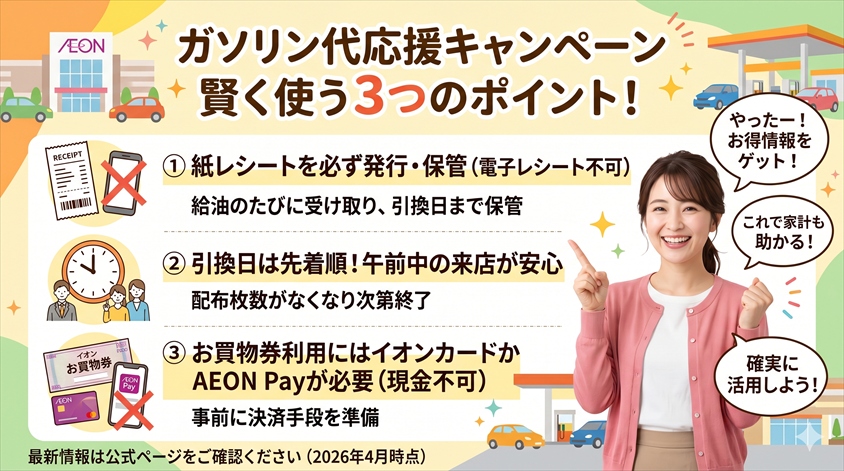 ガソリン代応援キャンペーン、賢く使うための3つのポイント