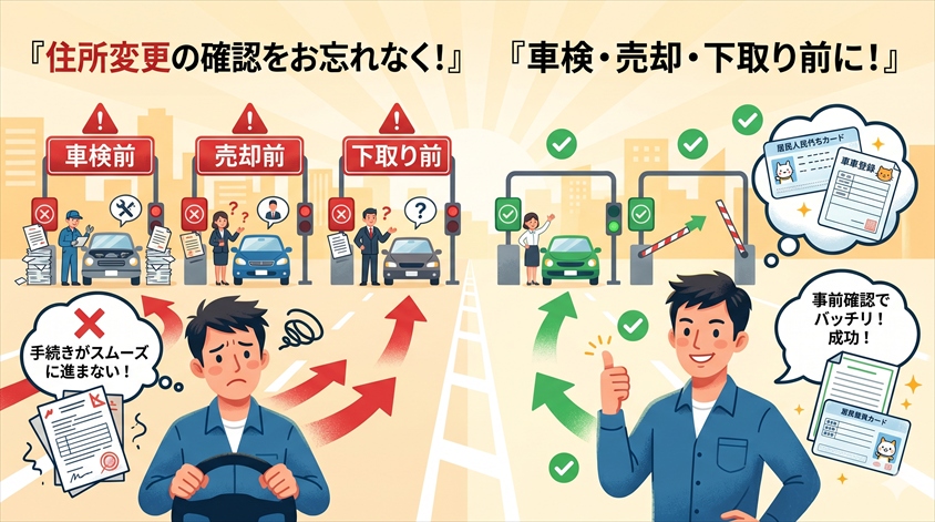 車検前・売却前・下取り前に住所変更を確認すべき理由