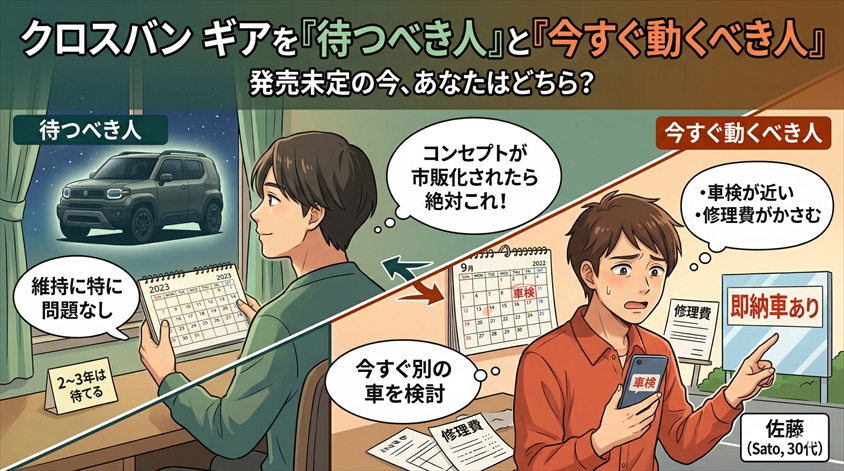 クロスバン ギアを「待つべき人」と「今すぐ動くべき人」