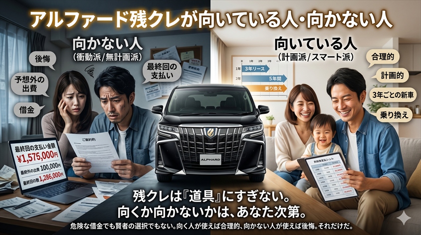 アルファード残クレが向いている人・向かない人