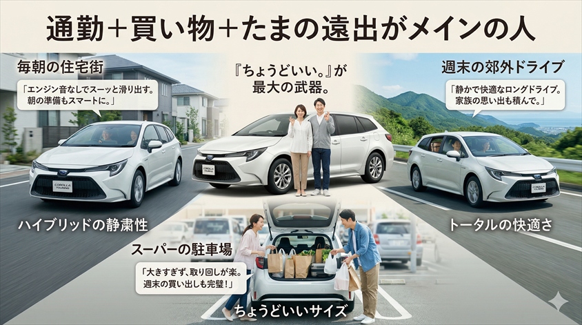 通勤＋買い物＋たまの遠出がメインの人