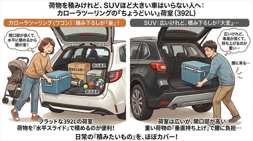 荷物を積みたいがSUVほど大きい車はいらない人