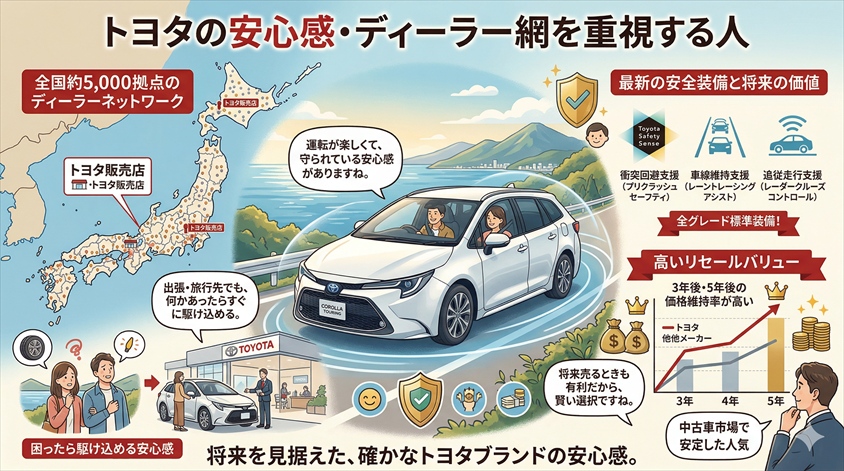 トヨタの安心感・ディーラー網を重視する人