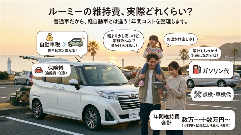 ルーミーの維持費は実際どれくらいか