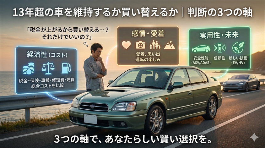 13年超の車を維持するか買い替えるか｜判断の3つの軸