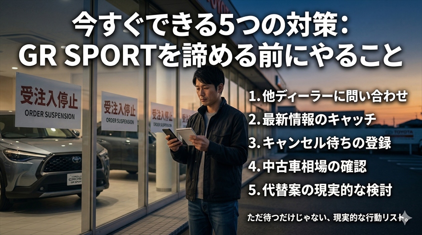 今すぐできる5つの対策：GR SPORTを諦める前にやること