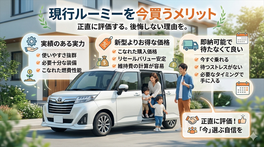 現行ルーミーを今買うメリット：現行型の実力を正直に評価する