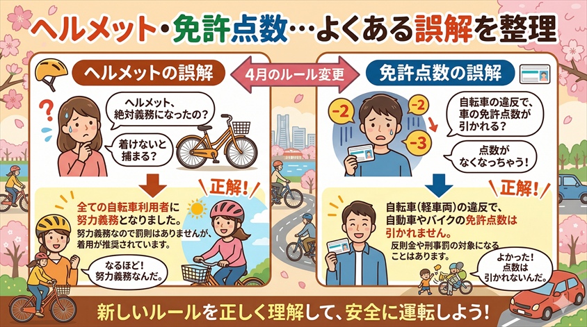 ヘルメット・免許点数…よくある誤解を整理