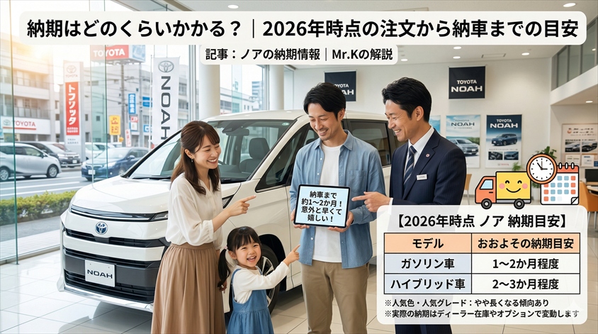 納期はどのくらいかかる？｜2026年時点の注文から納車までの目安