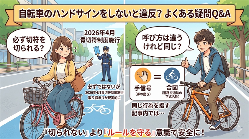 自転車のハンドサインをしないと違反？についてのよくある疑問Q&A