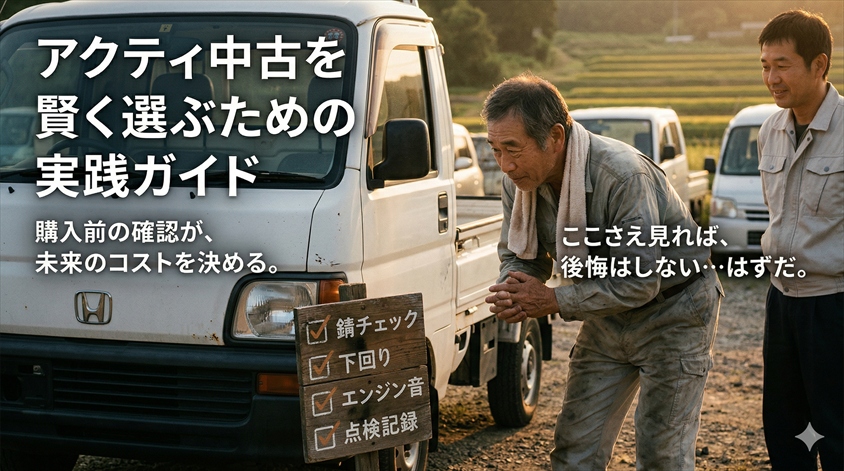 アクティ中古を賢く選ぶための実践ガイド